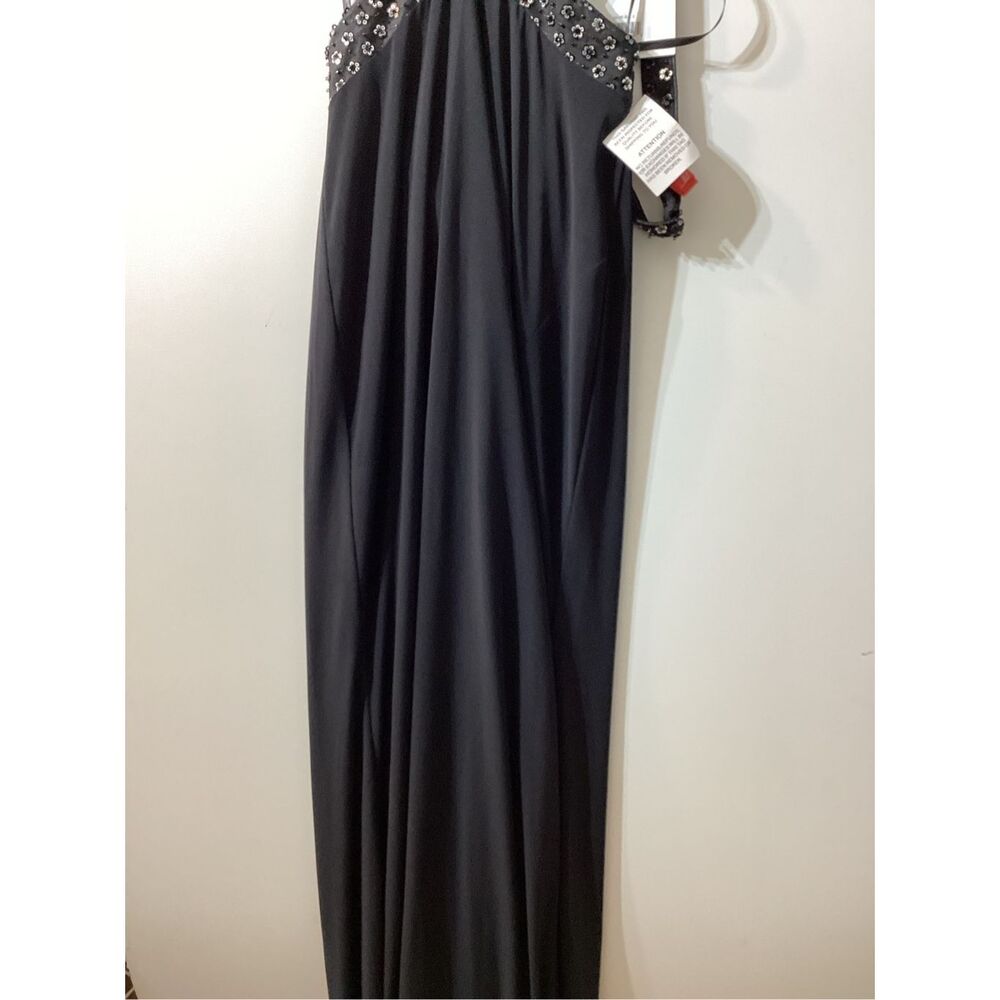 Mac Duggal Black Floral sequined Criss Cross Bodice Gown size 0 NWT - Picture 6 of 14